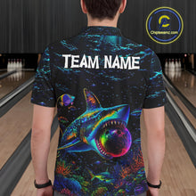 Load image into Gallery viewer, Funny Shark Ocean Neon Bowling  Jerseys For Men Custom Colorful Bowling Shirts Team Attire NYN3169