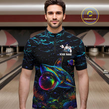 Load image into Gallery viewer, Funny Shark Ocean Neon Bowling  Jerseys For Men Custom Colorful Bowling Shirts Team Attire NYN3169