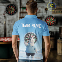Load image into Gallery viewer, Custom Funny Polar Bear Plays Ice Dart Arrow Darts Polo Shirt For Men, Dart Team Jerseys NYN1819
