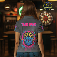 Load image into Gallery viewer, Custom Funny Bulldog Colorful Dartboard Darts Polo Shirt For Women Splatter Dart Jerseys NYN1826