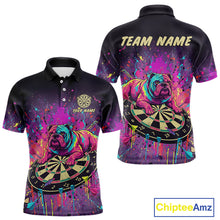 Load image into Gallery viewer, Funny Horror Cat Plays Dart Arrow Custom Darts Polo Shirt For Men, Dart Team Jerseys NYN1824