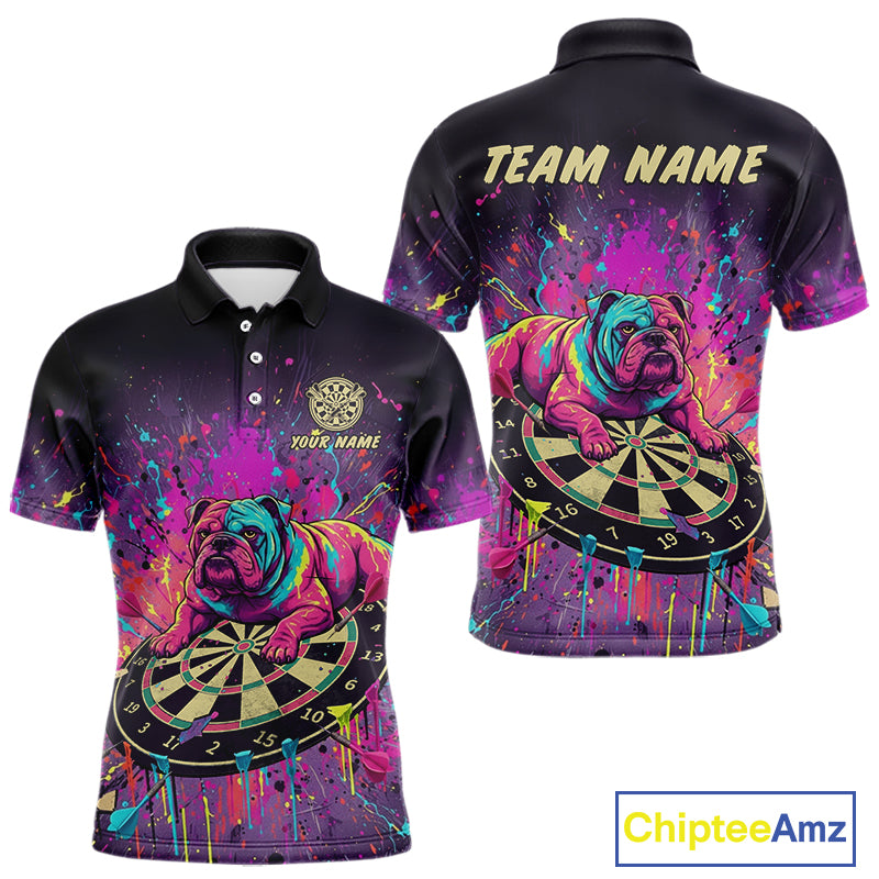 Funny Horror Cat Plays Dart Arrow Custom Darts Polo Shirt For Men, Dart Team Jerseys NYN1824