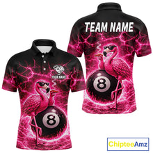 Load image into Gallery viewer, Thunder Pink Funny Flamingo Smokes Pool 8 Ball Men Billiard Shirt Custom Ball Billiard Team Attire NYN2612