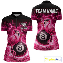 Load image into Gallery viewer, Thunder Pink Funny Flamingo Smokes Pool 8 Ball Women Billiard Shirt Custom Ball Billiard Team Attire NYN2612