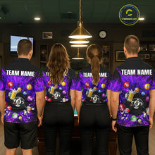 Load image into Gallery viewer, Purple Splatter Paint Pool 8 Ball Billiard Shirt For Women Custom Funny Beer 8 Ball Billiard Attire NYN2615