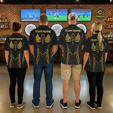 Load image into Gallery viewer, Personalized Black And Gold Wings Dart Arrow Women Darts Quarter-Zip Shirt Custom Dart Team Jersey NYN2619