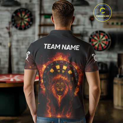 Dartboard Flame Lion Dart Shirts Custom Dart Team Shirt For Men, Dart Jerseys NYN0224