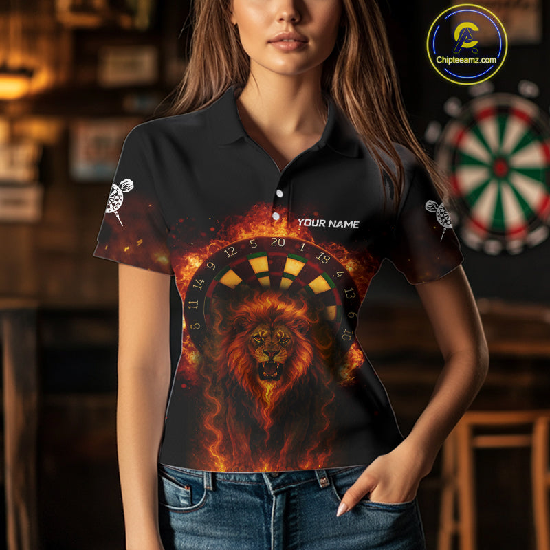 Dartboard Flame Lion Dart Shirts Custom Dart Team Shirt For Women, Dart Jerseys NYN0224