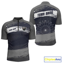 Load image into Gallery viewer, Grey Modern Grunge Dartboard Men's Darts Shirt - Custom Name For Dart Players NYN0413