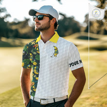 Load image into Gallery viewer, Custom Banaba Golfer Golf Ball Team Attire Tropical Monstera Golf Polo Golf Shirts For Men NYN3178