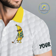 Load image into Gallery viewer, Custom Banaba Golfer Golf Ball Team Attire Tropical Monstera Golf Polo Golf Shirts For Men NYN3178