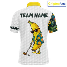 Load image into Gallery viewer, Custom Banaba Golfer Golf Ball Team Attire Tropical Monstera Golf Polo Golf Shirts For Men NYN3178