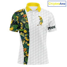 Load image into Gallery viewer, Custom Banaba Golfer Golf Ball Team Attire Tropical Monstera Golf Polo Golf Shirts For Men NYN3178