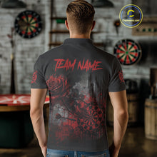 Load image into Gallery viewer, Custom Red Splatter Rose Dartboard Grunge Darts Polo Shirt For Men Outfit Dart Jerseys NYN1832