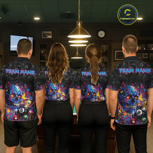 Load image into Gallery viewer, Dripping Splatter Billiard 8 Ball Shirts For Women Personalized Skull Billiard Team Attire NYN2332