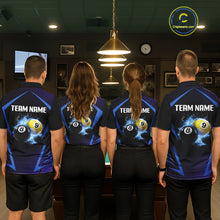 Load image into Gallery viewer, Custom 8 Ball &amp; 9 Ball Women's Billiard Shirt Personalized Thunder Blue Billiard Team Shirt NYN2336