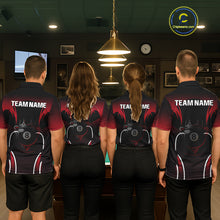 Load image into Gallery viewer, Black &amp; Red 8 Ball Crown Women's Billiard Polo &amp; 1/4 Zip Shirt Custom Billiard Team Jersey NYN2344