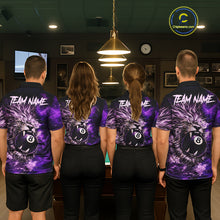 Load image into Gallery viewer, Purple Smokes Lion Paint Pool 8 Ball Men Billiard Polo &amp; 1/4-Zip Shirt Custom Billiard Team Attire NYN2626