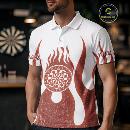 Skull Firefighter Orange-White Custom Flame Dart Shirt For Men, Dart Team Jerseys NYN0230