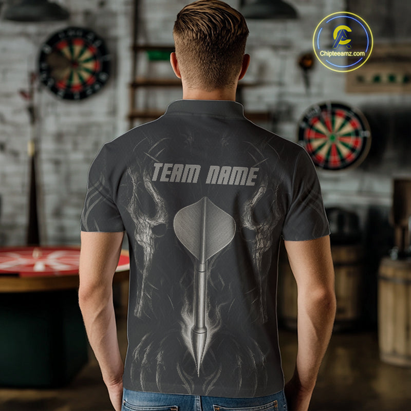 Custom Men's Dart Shirt - Team Jersey With Name | Silver Dart Arrow For Dart Players NYN0434