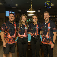 Load image into Gallery viewer, Personalized Fire Flame Pool Women's Billiard Balls Team Shirt Phoenix Billiard Attire|Yellow NYN2369