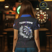 Load image into Gallery viewer, Custom Lightning And White Smoke Dartboard Dart Shirts For Women, Dart Team Jerseys NYN0074