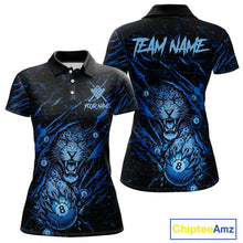 Load image into Gallery viewer, Blue Cracked 8 Ball Pool Shirts Custom Women Billiard Pool Shirts Funny Cobra Billiard Team Jerseys NYN2974
