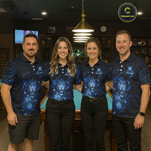 Load image into Gallery viewer, Blue Cracked 8 Ball Pool Shirts Custom Women Billiard Pool Shirts Funny Cobra Billiard Team Jerseys NYN2974