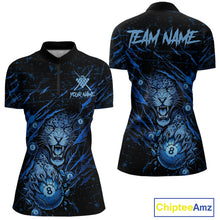 Load image into Gallery viewer, Blue Cracked 8 Ball Pool Shirts Custom Women Billiard Pool Shirts Funny Cobra Billiard Team Jerseys NYN2974