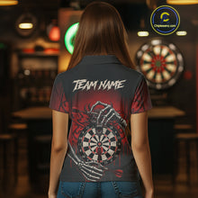 Load image into Gallery viewer, Custom Devil Skeleton Red Dripping Dartboard Women Darts Polo Shirt Outfits Dart Jerseys NYN1855