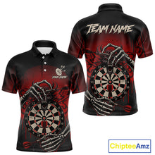 Load image into Gallery viewer, Custom Devil Skeleton Red Dripping Dartboard Men Darts Polo Shirt Outfits Dart Jerseys NYN1855
