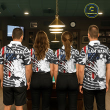 Load image into Gallery viewer, US Flag 8 Ball Women Billiard Team Shirt Custom Patriotic Pool Polo &amp; 1/4-Zip Billiard Attire NYN2378