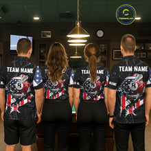 Load image into Gallery viewer, Torn US Flag Grunge Pool 8 Ball Women Billiard Team Shirt Custom Polo &amp; 1/4-Zip Billiard Attire NYN2379