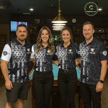 Load image into Gallery viewer, US Flag Grunge 9 Ball Pool Women Billiard Team Shirt Personalized Polo &amp; 1/4-Zip Billiard Gifts NYN2380