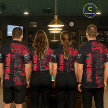 Load image into Gallery viewer, Red Grunge Splatter 8 Ball Pool Women Billiard Polo &amp; 1/4-Zip Shirt Personalized Billiard Gifts NYN2391