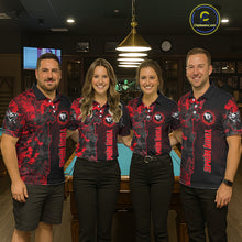 Load image into Gallery viewer, Red Grunge Splatter 8 Ball Pool Women Billiard Polo &amp; 1/4-Zip Shirt Personalized Billiard Gifts NYN2391