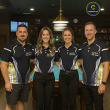Load image into Gallery viewer, Black &amp; Gold 8 Ball Pool Crown Women Billiard Team Shirt Custom Billiards Balls &amp; Cue Gifts NYN2394