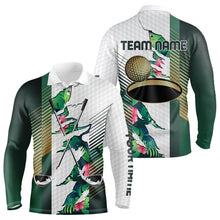 Load image into Gallery viewer, Mens Tropical Golf Shirts Monstera Pattern Golf Clothing Custom Green Golf Polo, Golf Upf Shirts NYN2996