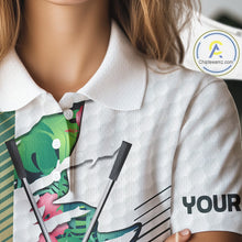 Load image into Gallery viewer, Womens Tropical Golf Shirts Monstera Pattern Golf Clothing Custom Green Golf Polo, Golf Upf Shirts NYN2996