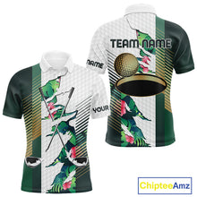 Load image into Gallery viewer, Mens Tropical Golf Shirts Monstera Pattern Golf Clothing Custom Green Golf Polo, Golf Upf Shirts NYN2996