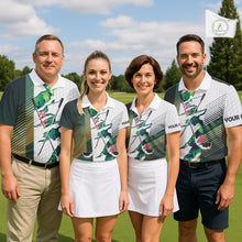 Load image into Gallery viewer, Mens Tropical Golf Shirts Monstera Pattern Golf Clothing Custom Green Golf Polo, Golf Upf Shirts NYN2996