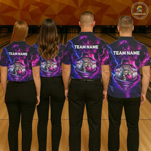 Load image into Gallery viewer, Cool Cat Funny Bowling Polo 1/4-Zip Shirts For Men Custom Galaxy Tornado Bowling Team Jerseys NYN3412