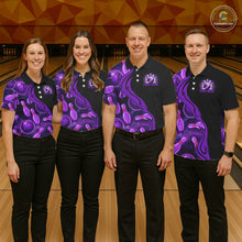 Load image into Gallery viewer, Purple Thunder Custom Womens Bowling Ball &amp; Pin Shirts, Bowling Team Jerseys For Bowlers NYN3418