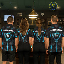 Load image into Gallery viewer, Black &amp; Blue Crown 8 Ball Pool Billiard Apparel For Women Custom Billiard Team Shirt Designs NYN2407