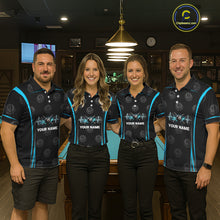 Load image into Gallery viewer, Black &amp; Blue Crown 8 Ball Pool Billiard Apparel For Women Custom Billiard Team Shirt Designs NYN2407