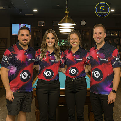 Grunge Paint Splatter Pink Ball 8 Billiard Shirts For Women Personalized Billiard Attire Gifts NYN2789