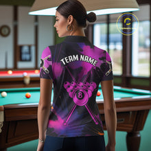Load image into Gallery viewer, Grunge Paint Splatter Pink Ball 8 Billiard Shirts For Women Personalized Billiard Attire Gifts NYN2789