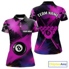 Load image into Gallery viewer, Grunge Paint Splatter Pink Ball 8 Billiard Shirts For Women Personalized Billiard Attire Gifts NYN2789