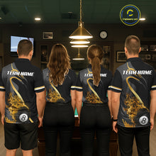 Load image into Gallery viewer, Yellow &amp; Black Fire Flame 8 Ball Pool Billiard Shirt For Men Personalized Billiard Team Attire NYN3427