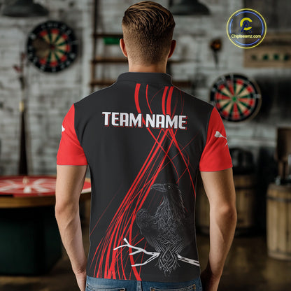 Custom Red Lines Celtic Raven Dart Arrows Dart Shirt For Men, Dart Team Jerseys NYN0105